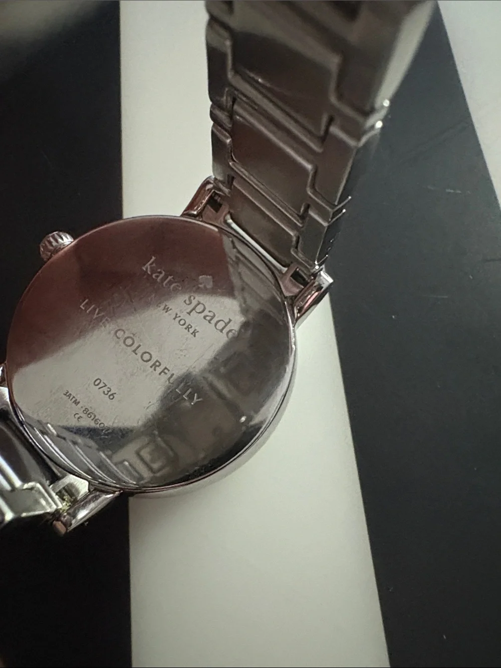 kate spade silver and white dot dial bracelet watch